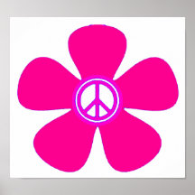 Flower Power Peace Sign Posters