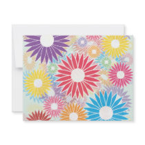 Flower Power Print Personalized Invitations