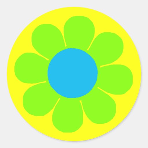 Flower Power Round Sticker
