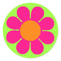 Flower Power Round Sticker