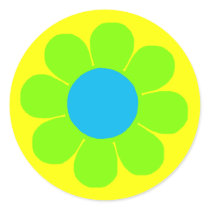 Flower Power Round Sticker