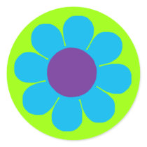 Flower Power Round Stickers