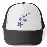 flower rain blue hats
