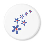 flower rain blue fridge magnet
