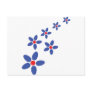 flower rain blue post card