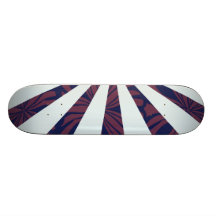 Flower Retro - Purple and Blue Skate Board Deck