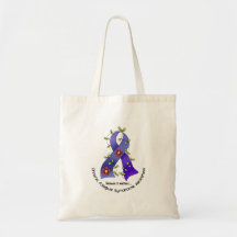 Flower Ribbon 1 CFS Chronic Fatigue Syndrome Canvas Bag