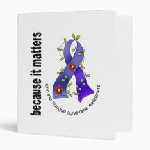 Flower Ribbon 3 CFS Chronic Fatigue Syndrome Vinyl Binder