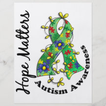 Flower Ribbon 4 Hope Matters Autism Personalized Flyer