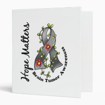 Flower Ribbon 4 Hope Matters Brain Tumour Vinyl Binder
