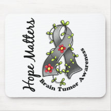 Flower Ribbon 4 Hope Matters Brain Tumour Mouse Pads