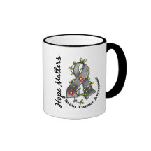 Flower Ribbon 4 Hope Matters Brain Tumour Coffee Mugs