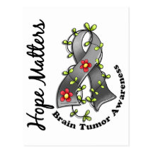 Flower Ribbon 4 Hope Matters Brain Tumour Post Card