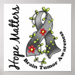 Flower Ribbon 4 Hope Matters Brain Tumour Poster