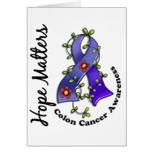 Flower Ribbon 4 Hope Matters Colon Cancer Card