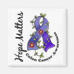Flower Ribbon 4 Hope Matters Colon Cancer Magnet