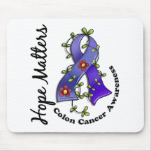 Flower Ribbon 4 Hope Matters Colon Cancer Mousepads