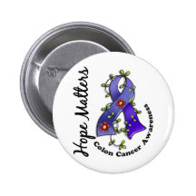 Flower Ribbon 4 Hope Matters Colon Cancer Pins