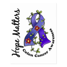 Flower Ribbon 4 Hope Matters Colon Cancer Post Cards