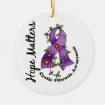 Flower Ribbon 4 Hope Matters Cystic Fibrosis Christmas Tree Ornaments