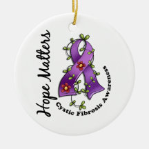 Flower Ribbon 4 Hope Matters Cystic Fibrosis Christmas Tree Ornaments