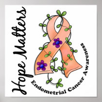 Flower Ribbon 4 Hope Matters Endometrial Cancer