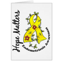 Flower Ribbon 4 Hope Matters Endometriosis Greeting Cards