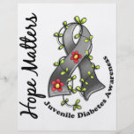 Flower Ribbon 4 Hope Matters Juvenile Diabetes Flyer Design