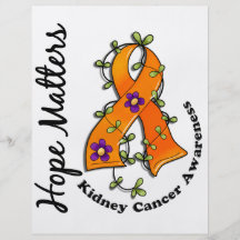 Flower Ribbon 4 Hope Matters Kidney Cancer Custom Flyer