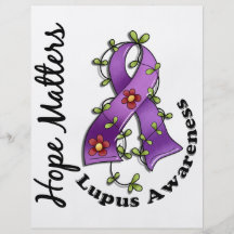 Flower Ribbon 4 Hope Matters Lupus Personalized Flyer