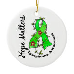 Flower Ribbon 4 Hope Matters Lymphoma Christmas Ornament