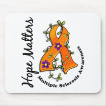 Flower Ribbon 4 Hope Matters Multiple Sclerosis Mouse Pads