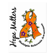 Flower Ribbon 4 Hope Matters Multiple Sclerosis Postcard