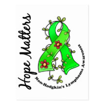 Flower Ribbon 4 Hope Matters Non-Hodgkin's Lymphom Postcards