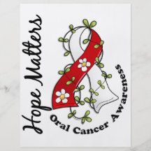 Flower Ribbon 4 Hope Matters Oral Cancer Full Color Flyer