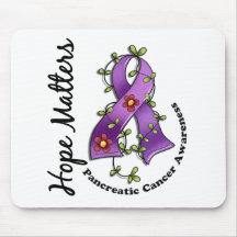 Flower Ribbon 4 Hope Matters Pancreatic Cancer Mouse Pad