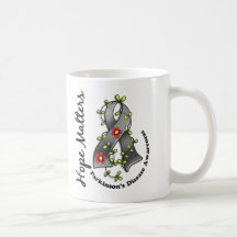 Flower Ribbon 4 Hope Matters Parkinson's Disease Mugs