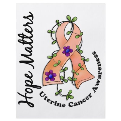 Flower Ribbon 4 Hope Matters Uterine Cancer by awarenessgifts