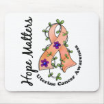 Flower Ribbon 4 Hope Matters Uterine Cancer mousepads