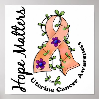 Flower Ribbon 4 Hope Matters Uterine Cancer by awarenessgifts