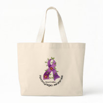 Flower Ribbon FIBROMYALGIA AWARENESS T-Shirts Canvas Bags