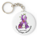 Flower Ribbon FIBROMYALGIA AWARENESS T-Shirts Keychain