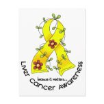 Flower Ribbon LIVER CANCER (YELLOW Ribbon)