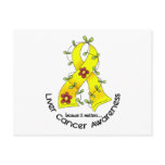 Flower Ribbon LIVER CANCER (YELLOW Ribbon)