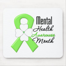 Flower Ribbon - Mental Health Awareness Month Mouse Pads
