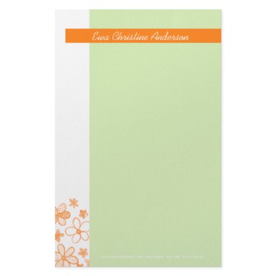 Flower Scribbles Green • Stationery by CSKidsOccasions