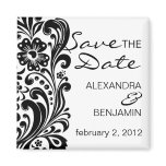 Flower Scroll | Save the Date Magnets