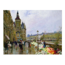 Flower Sellers by the Seine postcards