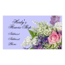 Flower Shop Rose and Lilacs Business Card