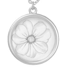 Flower Sketch Neclace Custom Jewelry